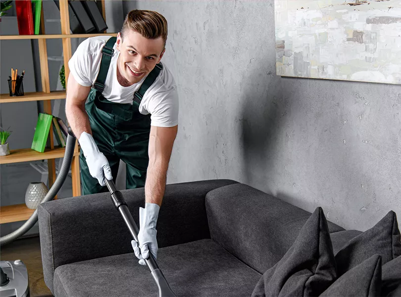 Home 1 Janitor Cleaning Couch